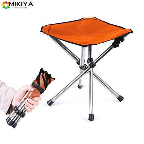 KVASS アウトドアチェア 折りたたみ椅子 コンパクトイス キャンプ 耐荷重80-100kg (Orange、 1)