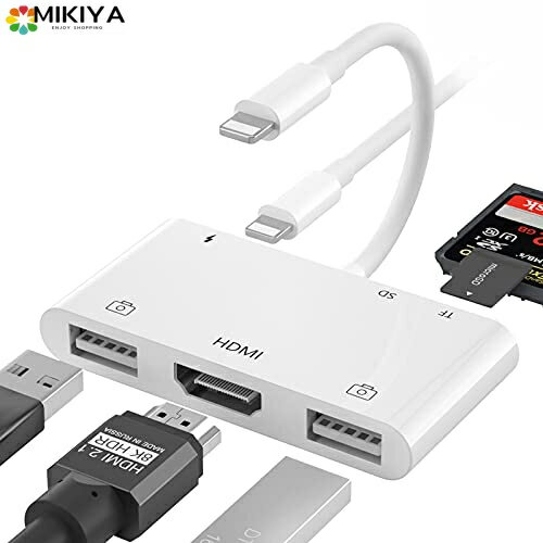 HDMIץ iPhone - TV ǥ奢USB᥹ OTGץ SD/Micro SDɥ꡼ iPhone iPad ťݡդ HDTV / ˥ / ץ / USBեåɥ饤 /