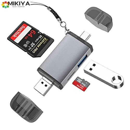 Vikisda SD ɥ꡼ 3in1 Type-C/Micro usb/USB ꥫɥ꡼ SD TF USB 饢ץ Ѵ ץ 0TGǽ ¿ǽ ǡž  ®ǡž ̿/ӥǥ