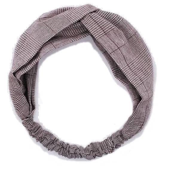 ヘアバンド ターバン ヘアアクセサリー ヘッドバンド 伸縮性あり ブラウン【在庫あり】