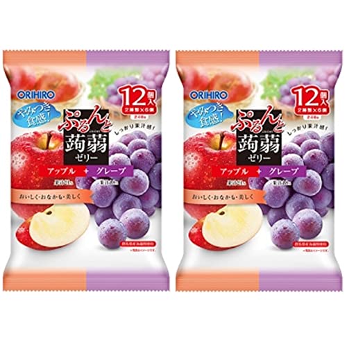 ぷるんと蒟蒻ゼリーパウチ アップル+グレープ(2袋)おまけ付【在庫あり】