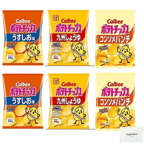 カルビー ポテトチップス うすしお味50g/ 九州しょうゆ46g/コンソメパンチ50g(各2袋×3種類) Topsellerオリジナルポケットティッシュおまけ付き【在庫あり】 カルビー ポテトチップス うすしお味50g/ 九州しょうゆ46g/コンソメパンチ50g(各2袋×3種類) Topsellerオリジナルポケットティッシュおまけ付き【在庫あり】