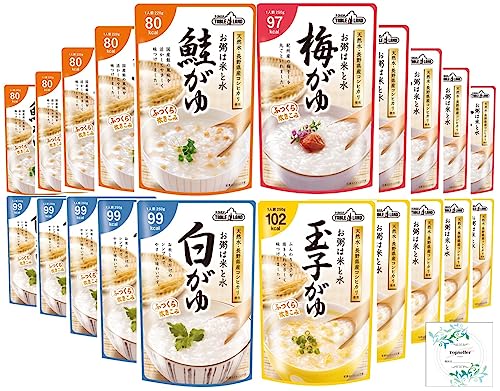 テーブルランド 白がゆ・梅がゆ・玉子がゆ・鮭がゆ(各5袋×4種類)20食分 Topsellerオリジナル開封日シール 付き レトルト 夜食【在庫あり】