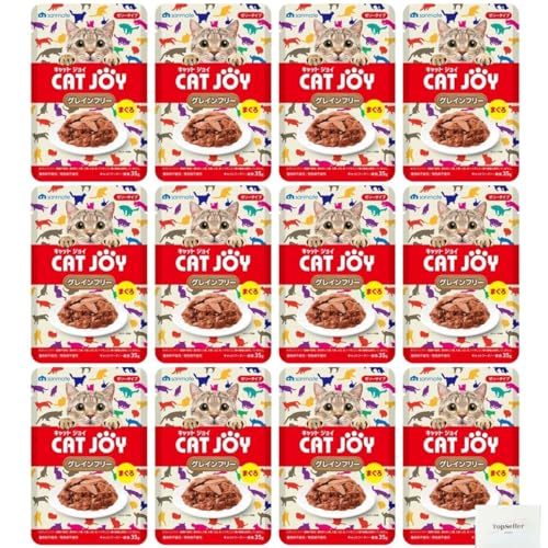 乐天商城 - サンメイト CAT JOY パウチ グレインフリー まぐろ35g×12袋 Topsellerオリジナルポケットティッシュ付き【在庫あり】