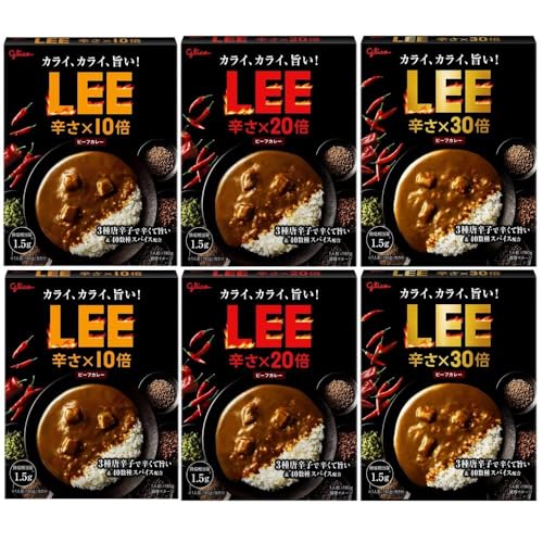 Rakuten - ビーフカレーLEE 辛さ×10倍/ ビーフカレーLEE 辛さ×20倍/ ビーフカレーLEE 辛さ×30倍 (各2個×3種類)+ シールおまけ付き【在庫あり】