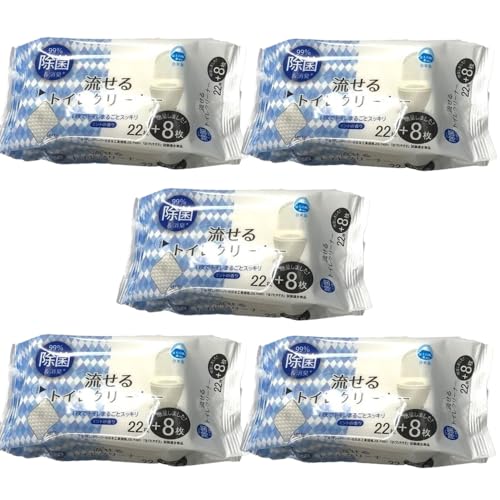 流せるトイレクリーナー(30枚入) 5個セット 大一紙工 除菌・消臭 1枚でトイレまるごとスッキリ ミント..