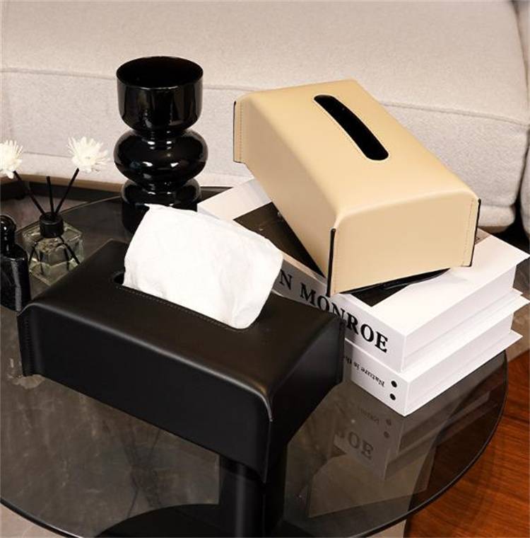 センスがいいです レザー製 ティッシュボックス シンプルデザイン 家庭用 車載用 ナプキン収納ケース(N)