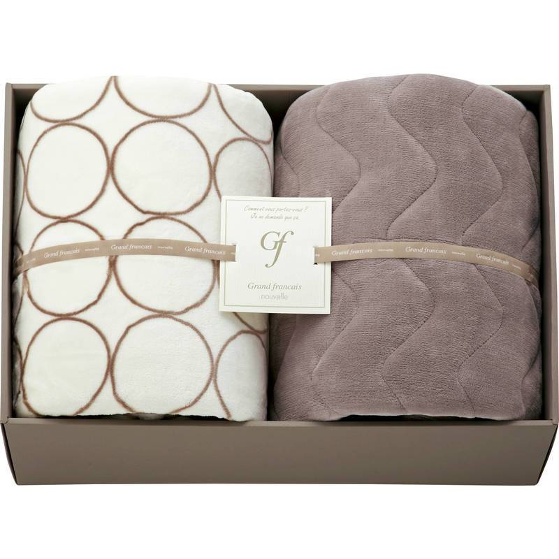 グランフランセヌーベル ハイソフトマイヤー毛布&吸湿発熱わた入り敷パット GFN8157GE アイボリー(N)