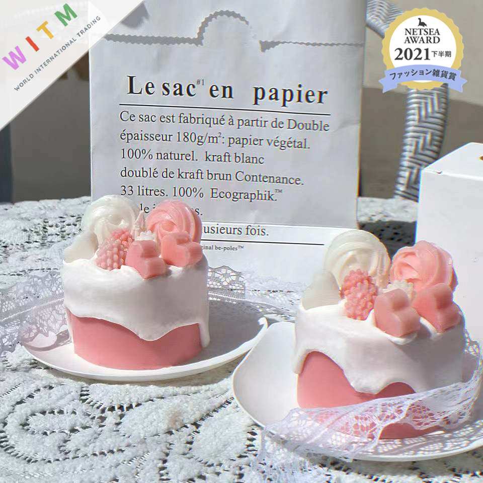 Ins 可愛いケーキ ピンク 蝋燭 キャンドル 香り物 ギフト 人気(N)