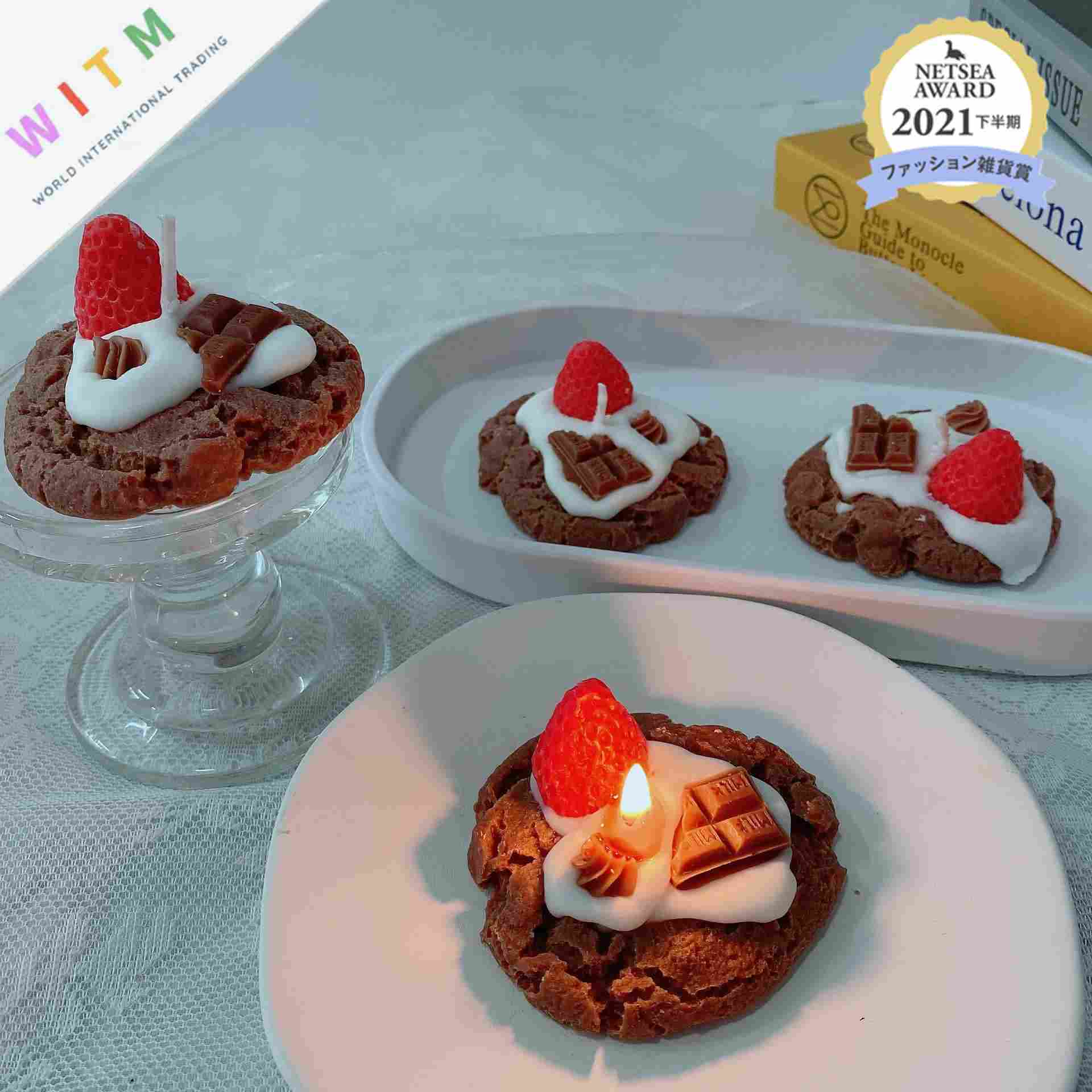 ビスケット 蝋燭 イチゴ キャンドル 香り物 ギフト 可愛い 人気(N)