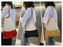 エコバッグ ショッピングバッグ プリーツバッグ 折りたたみバッグ レジ袋 ミックスカラー(N)