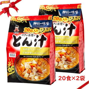 神州一味噌 とん汁 生みそ 20食 x2袋セット (40食)(N)