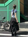 ポケット付きロングスカート コンビネーションソリッドカラーハイウエストアシンメトリーデザイン(N)