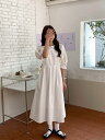 ロングスカート スリム 半袖 大人気 縫付 ランタンスリーブ 受け取って腰(N)