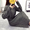 ニットワンピース レディース ゆったりする 長袖 2022年春の新作 中・長セクション(N)