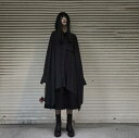 トップス ロングシャツ 変型 フレア ブラック 韓国ファッション(N)