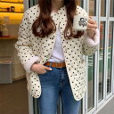 激安セール 2021 冬 ドット デザイン ゆったりする 単体ボタン 子羊の毛 綿の服 コート(N)