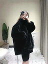 履くだけでこなれ感 スタンドカラー フェイクファー コート レディース トップス ピュアカラー 柔らかい(N)
