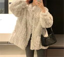 お急ぎください ゆったりする ヤングスタイル 洗練された フェイクファー 女性 コート 暖かい 厚手(N)