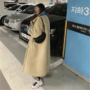 着るだけでシーズンムードが上がる 子羊の毛 ゆったりする ロングセクション コート(N)