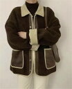 1枚でオシャレ見えが叶う 子羊の毛 暖かい 厚手 コート 女性 冬 ゆったりする(N)