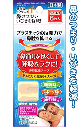 樂天商城 - 【在庫あり】鼻腔拡張テープ 6枚入り 鼻のつまり・いびきを軽減 ベージュタイプ 日本製