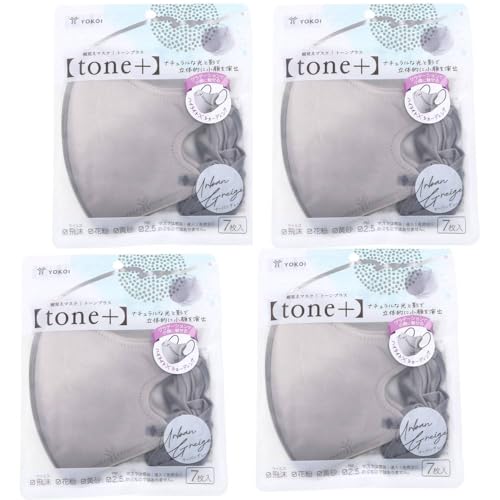 樂天商城 - 細見えマスク tone+(トーンプラス) アーバングレージュ 7枚入 4セット 薄手 肌馴染み ナチュラル フィット感