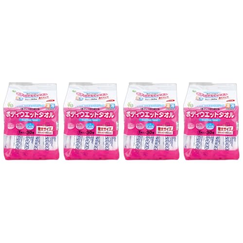 樂天商城 - ボディウエットタオル 特大サイズ 1枚入×30袋入 4個セット スポーツ用 速乾性 極厚 ジム用