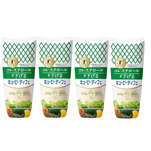 4本キューピー ディフェ 210g 消費者庁許可 (特定保健用食品) コレステロールが気になる方 食生活改善 植物性ステロール配合 健康管理 ダイエット カロリー50%カット ドレッシング マヨネーズタイプ調味料 我慢したくない おススメ
