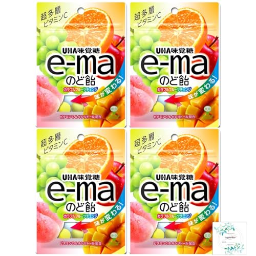 e-maのど飴カラフルフルーツチェンジ(4袋)+ オリジナル開封日シールセット おまけ付き e-maのど飴カラフルフルーツチェンジ(4袋)+ オリジナル開封日シールセット おまけ付き