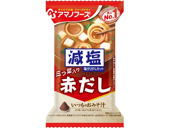 【20セット】アマノフーズ 減塩いつものおみそ汁 赤だし(三つ葉入り)【F倉庫】