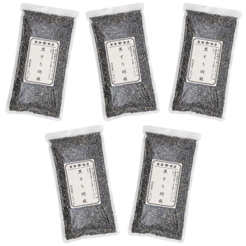 【商品説明】 富澤商店 00265201 黒すり胡麻 150g の 商品概要 商品概要 煎り胡麻を丁寧にすりました。胡麻特有の香りをお楽しみいただけます。 注意事項 ※原料には輸入胡麻を使用しています。 内容量：150g セット内容：5個 原産地：国内製造 【商品スペック】 富澤商店 00265201 黒すり胡麻 150g の商品スペック その他 ●内容量：150g ●名称：黒すり胡麻 ●原材料：黒すり胡麻（国内製造） ●保存方法（未開封）：直射日光・高温多湿を避け冷暗所に保存 他の富澤商店の食品＆飲料・お酒を探す 食品＆飲料・お酒 富澤商店>乾物 富澤商店>ごま 富澤商店