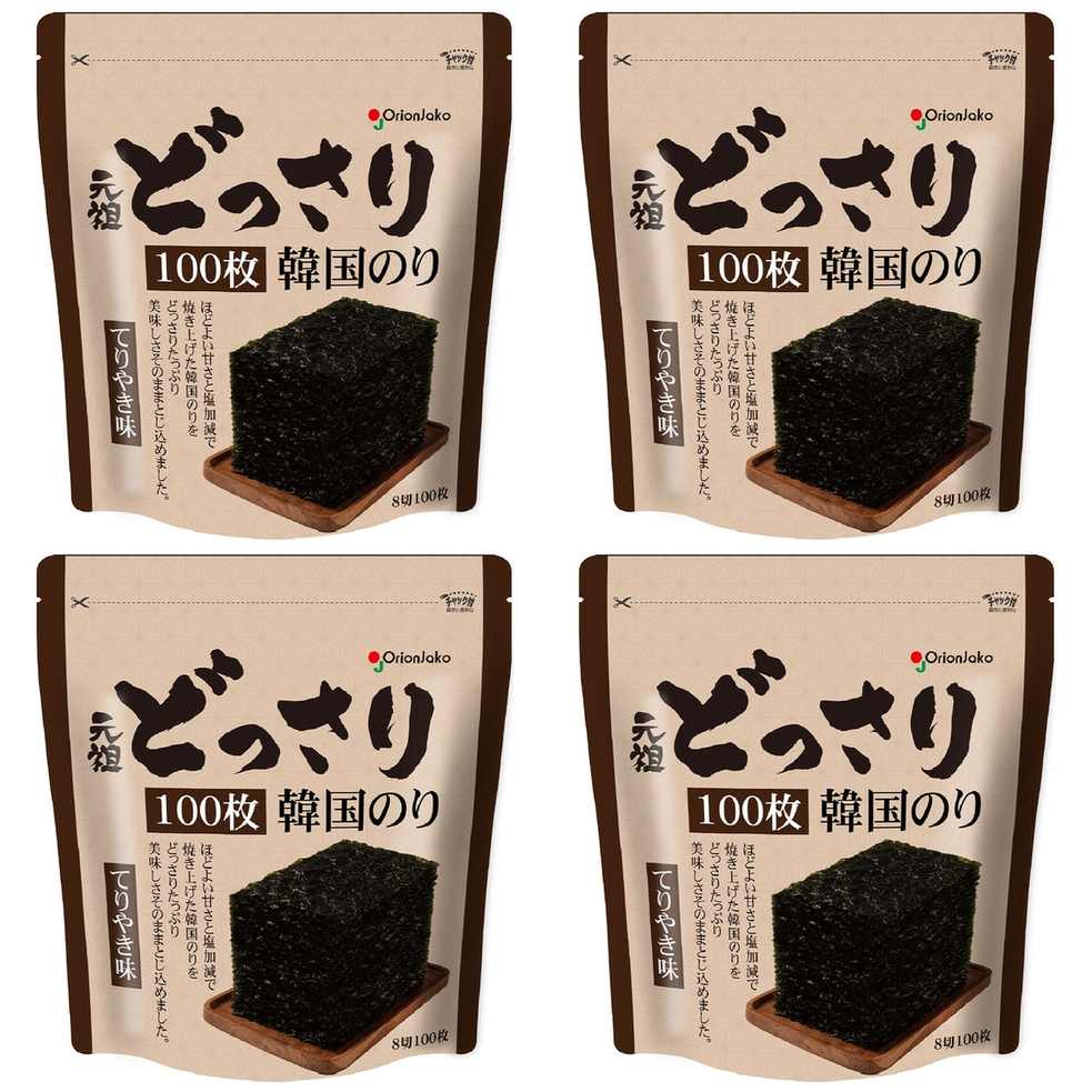【商品説明】 オリオンジャコー どっさり韓国のり てりやき味 100枚 の 商品概要 どっさりと入った韓国のりがインパクトのある商品。 ほどよい甘しょっぱさで止まらない美味しさ。スタンドパックで持ち運びしやすく、シーンを選ばない使い勝手の良さ。 大袋に入っているから開封の手間もゴミも少なくて済みます。 スタンドタイプの袋だから保管も簡単。場所も取りません。 内容量:100枚 セット内容:4個 【商品スペック】 オリオンジャコー どっさり韓国のり てりやき味 100枚 の商品スペック その他 ●内容量:100枚 ●食物アレルギー:小麦 ●原材料:乾のり(韓国産)、コーン油、てりやきパウダー(てりやきシーズニング、醤油、食塩、その他)、ごま油、砂糖、食塩/調味料(アミノ酸等)、微粒二酸化ケイ素、甘味料(ステビア、カンゾウ抽出物)、酸味料、香料、(一部に小麦、大豆、ごまを含む) ●産地:大韓民国 ●保存方法:開封後に保存する場合は、油漏れを防ぐため、チャックをしめてから必ず商品を立てて保存してください。直射日光や高温多湿を避け、乾冷所で保存して下さい。 ●栄養成分表示[8切8枚(板のり1枚)あたり]:エネルギー:27kcal、たんぱく質:0.9g、脂質:2.2g、炭水化物:1g、食塩相当量:0.12g 他のオリオンジャコーの食品&飲料・お酒を探す 食品&飲料・お酒 オリオンジャコー>乾物 オリオンジャコー>味付けのり オリオンジャコー メーカー都合により、パッケージや内容が変更となる場合がございます。パッケージ変更を理由とした返品は承っておりません。