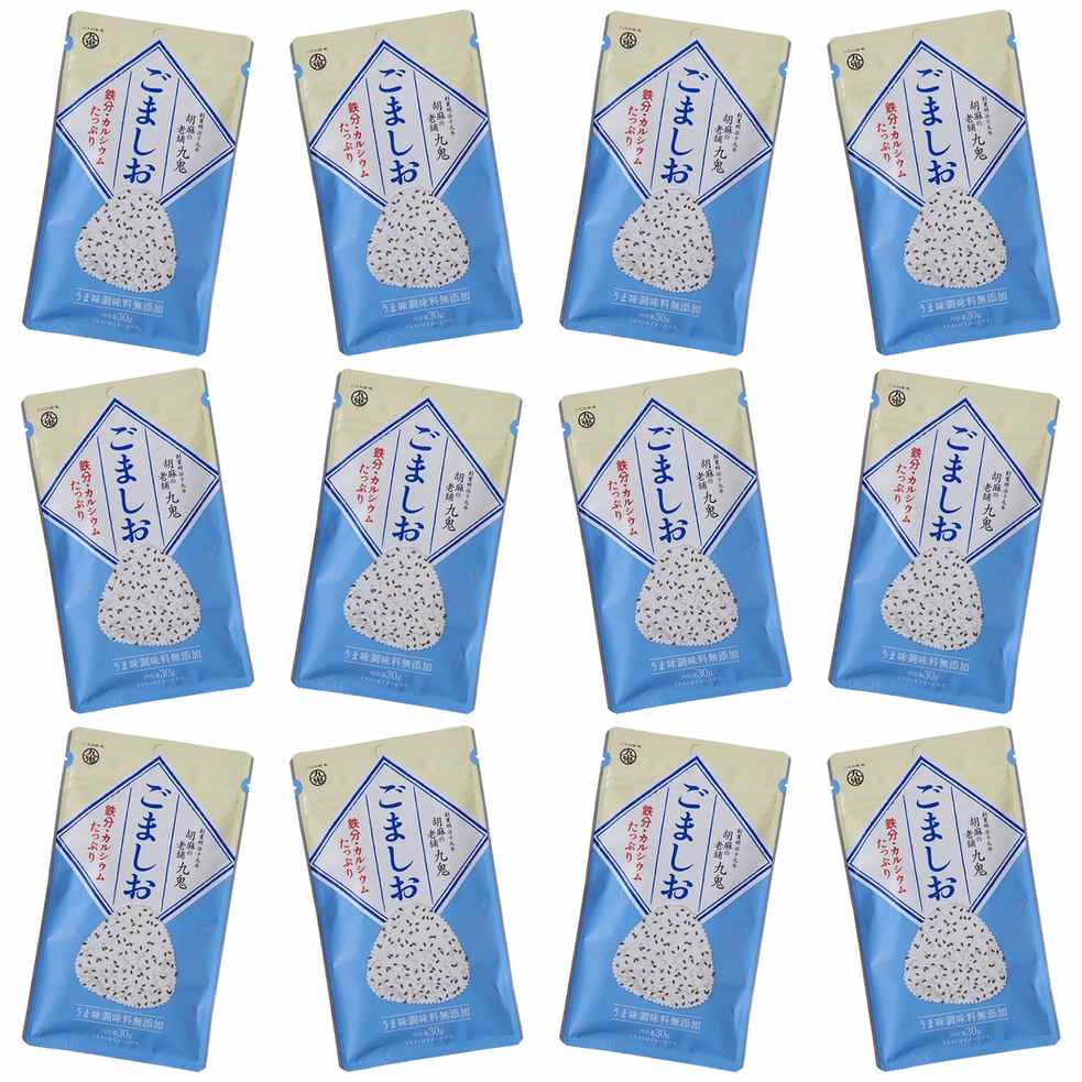 【商品説明】 九鬼産業 九鬼 ごましお 30g [ふりかけ] の 商品概要 こだわりの原材料 長年培ってきた焙煎技術でじっくりと香り高く煎り上げた黒ごまをたっぷり、内容量の約8割使用。また、黒ごま本来の旨みとコクを引き立たせる、こだわりの瀬戸内海 赤穂産の国産塩を使用。 九鬼産業のごま ・400項目以上の残留農薬検査を行った原材料(黒ごま)を使用 ・環境に配慮して、ごまの製造工程で出る表皮や搾り粕をメーカー内で有機肥料化しています 内容量:30g セット内容:12個 【商品スペック】 九鬼産業 九鬼 ごましお 30g [ふりかけ] の商品スペック その他 ●名称:ふりかけ ●原材料名:黒いりごま(国内製造)、食塩 ●内容量:30g ●保存方法:直射日光・高温多湿を避け、常温で保存 ●栄養成分表示(1食(2.0g)当たり) エネルギー:11kcal たんぱく質:0.3g 脂質:0.9g 炭水化物:0.3g 食塩相当量:0.3g カルシウム:18.7mg 鉄:0.1mg ●アレルゲン情報:ごま 他の九鬼産業の食品&飲料・お酒を探す 食品&飲料・お酒 九鬼産業>乾物 九鬼産業>ごま 九鬼産業 メーカー都合により、パッケージや内容が変更となる場合がございます。パッケージ変更を理由とした返品は承っておりません。
