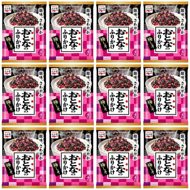 永谷園 おとなのふりかけ 梅しそ 4袋入 × 12【Y倉庫】