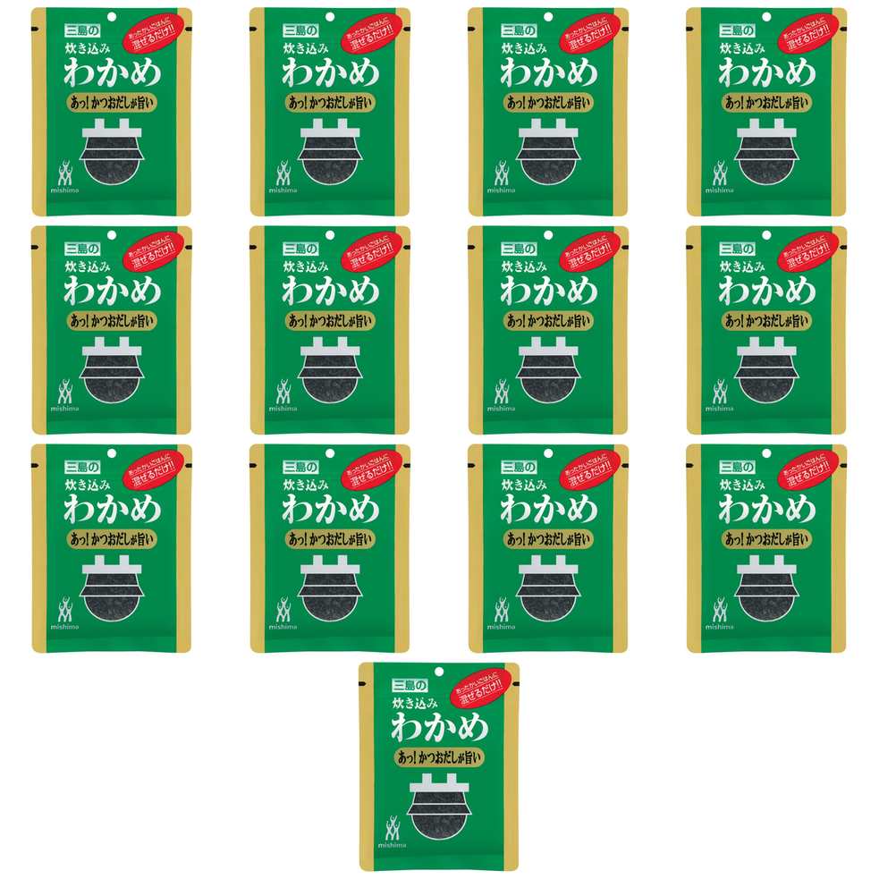 【商品説明】 三島食品 炊き込みわかめ あっ!かつおだしが旨い 18g の 商品概要 ほんのりとだしの味わいが広がるわかめごはんの素です。ゆったりとした気分でお楽しみください。 内容量:18g セット内容:13個 原産地:日本 【商品スペック】 三島食品 炊き込みわかめ あっ!かつおだしが旨い 18g の商品スペック その他 ●内容量:18g ●名称:炊き込みわかめ あっ!かつおだしが旨い 18g ●食物アレルギー:小麦・大豆 ●原材料:塩蔵わかめ【韓国製造、国内製造】、砂糖、食塩、鰹削り節粉末【国内製造】、混合節エキス、粉末しょうゆ、昆布エキス、椎茸エキス、調味料(アミノ酸等) ●保存方法:(未開封)直射日光、高温多湿を避けてください。 他の三島食品の食品&飲料・お酒を探す 食品&飲料・お酒 三島食品>乾物 三島食品>ふりかけ 三島食品 メーカー都合により、パッケージや内容が変更となる場合がございます。パッケージ変更を理由とした返品は承っておりません。