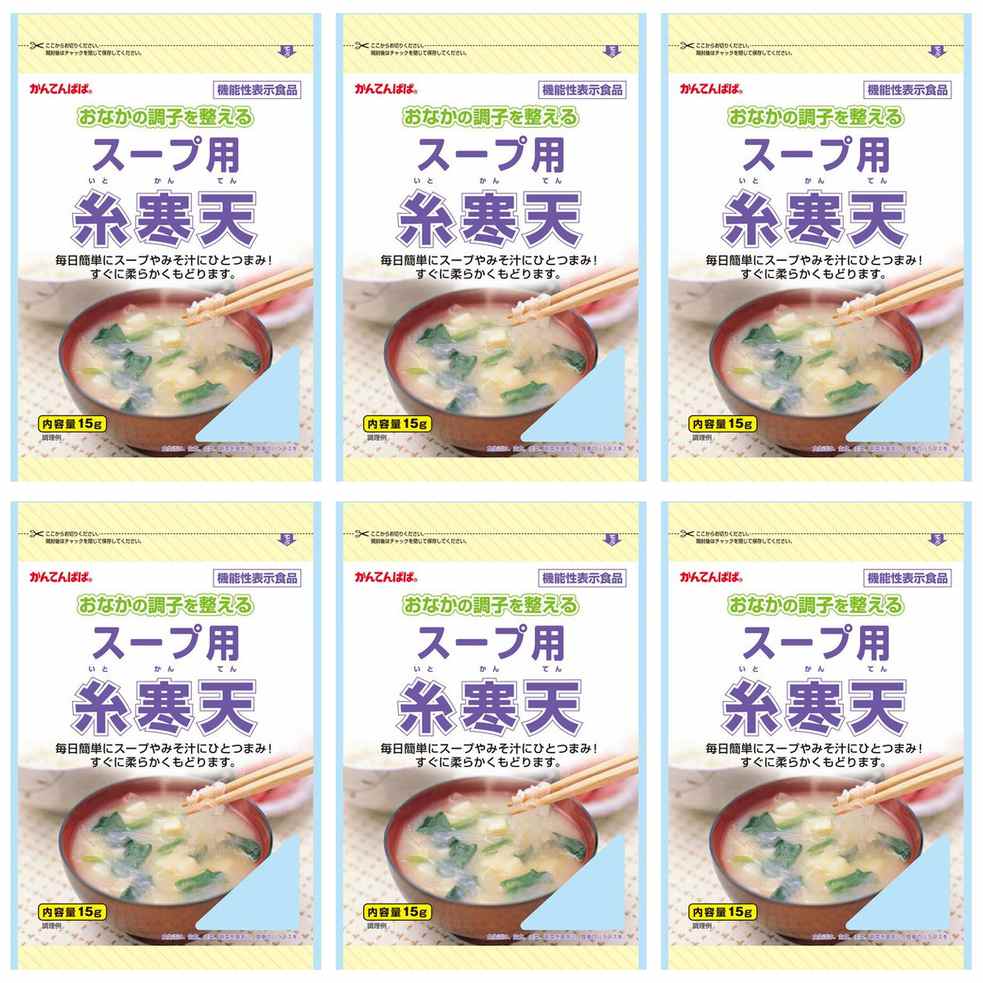 伊那食品 スープ用糸寒天 15g × 6【Y倉庫】