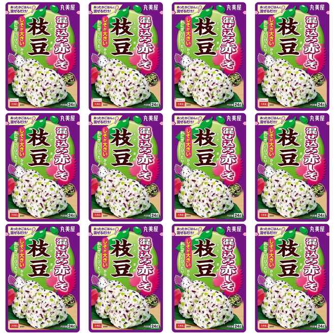 丸美屋 混ぜ込み赤しそ 枝豆 袋入 24g × 12【Y倉庫】