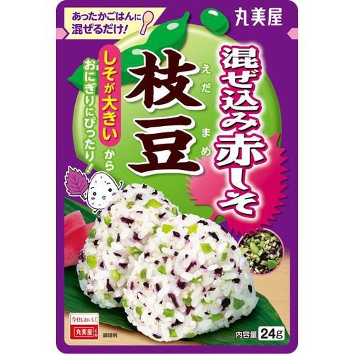 丸美屋 混ぜ込み赤しそ 枝豆 袋入 24g × 12【Y倉庫】