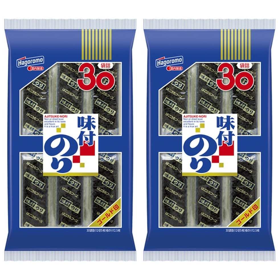 はごろもフーズ 味付のり 30袋詰替 ゴールド印 30袋詰(12切5枚)板のり12.5枚…