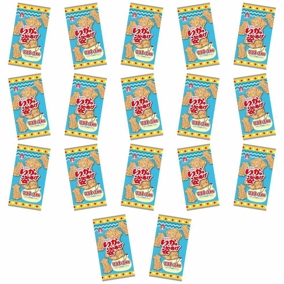 【商品説明】 大塩するめ いかの姿あげ マヨネーズ風味 4枚 の 商品概要 お子様からお年寄りまで "ロングセラーのいかの姿あげを「マヨネーズ風味」に仕上げました。 内容量:4枚 セット内容:17個 原産地:日本 【商品スペック】 大塩するめ いかの姿あげ マヨネーズ風味 4枚 の商品スペック その他 ●内容量:4枚 ●食物アレルギー:小麦・卵・乳成分・いか・大豆 ●原材料:いか加工品(小麦粉、あられ、いか調味乾燥品、大豆加工品、パン粉、その他)(国内製造)、植物油脂、小麦粉、マヨネーズ風味粉末調味料、でん粉、食塩、砂糖、大豆たんぱく、たんぱく加水分解物、紅しょうが、油脂加工食品、あおさ、香辛料、青ねぎ/ソルビトール、加工デンプン、調味料(アミノ酸等)、膨張剤、酸味料、甘味料(ステビア、カンゾウ)、酸化防止剤(ビタミンE)、香料、着色料(紅麹、カロチノイド)、香辛料抽出物、(一部に小麦・卵・乳成分・いか・大豆を含む) ●保存方法:直射日光、高温多湿を避けて保存してください。 ●栄養成分 [1袋 (4枚) 当たり]:エネルギー:191kcal、たんぱく質:4.5g、脂質:9.8g、炭水化物:21.2g、食塩相当量:1.0g 他の大塩するめの食品&飲料・お酒を探す 食品&飲料・お酒 大塩するめ>お菓子・スイーツ 大塩するめ>おつまみ・珍味 大塩するめ メーカー都合により、パッケージや内容が変更となる場合がございます。パッケージ変更を理由とした返品は承っておりません。
