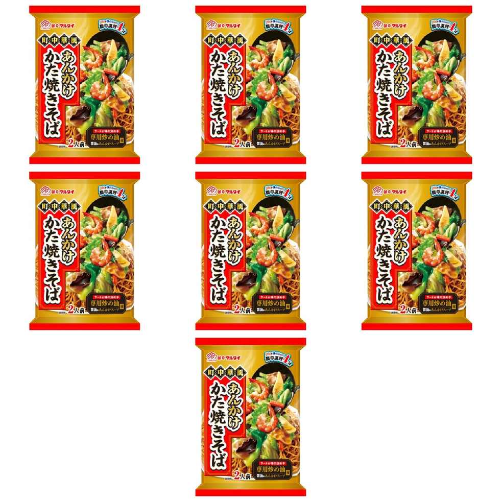 マルタイ 町中華風 あんかけかた焼きそば醤油味 156g(めん100g) × 7【Y倉庫】
