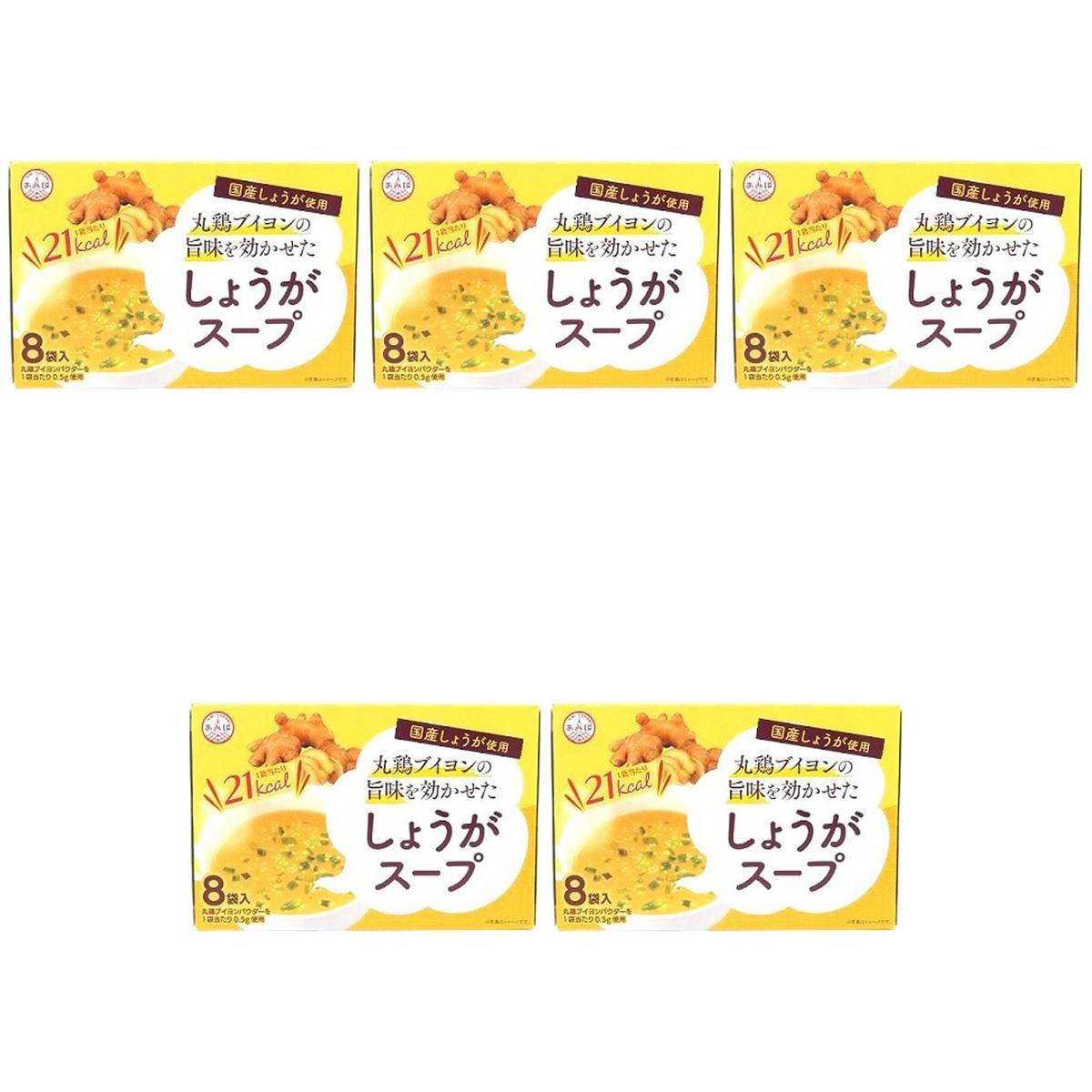 あみ印食品工業 しょうがスープ 48.8g 6.1g×8袋 × 5【Y倉庫】