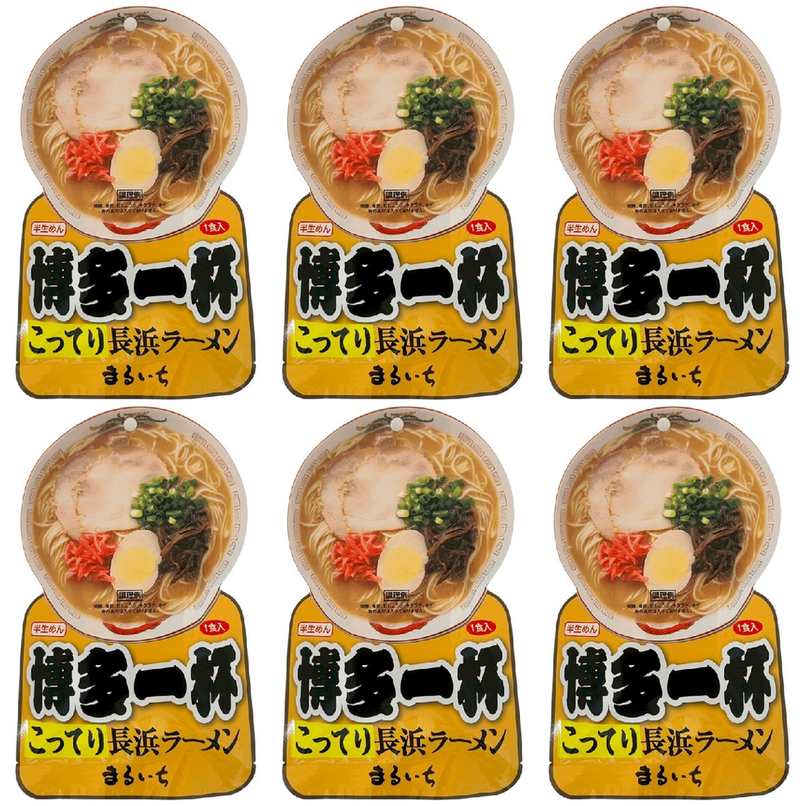 九州丸一食品 博多一杯こってり長浜 1食入 × 6