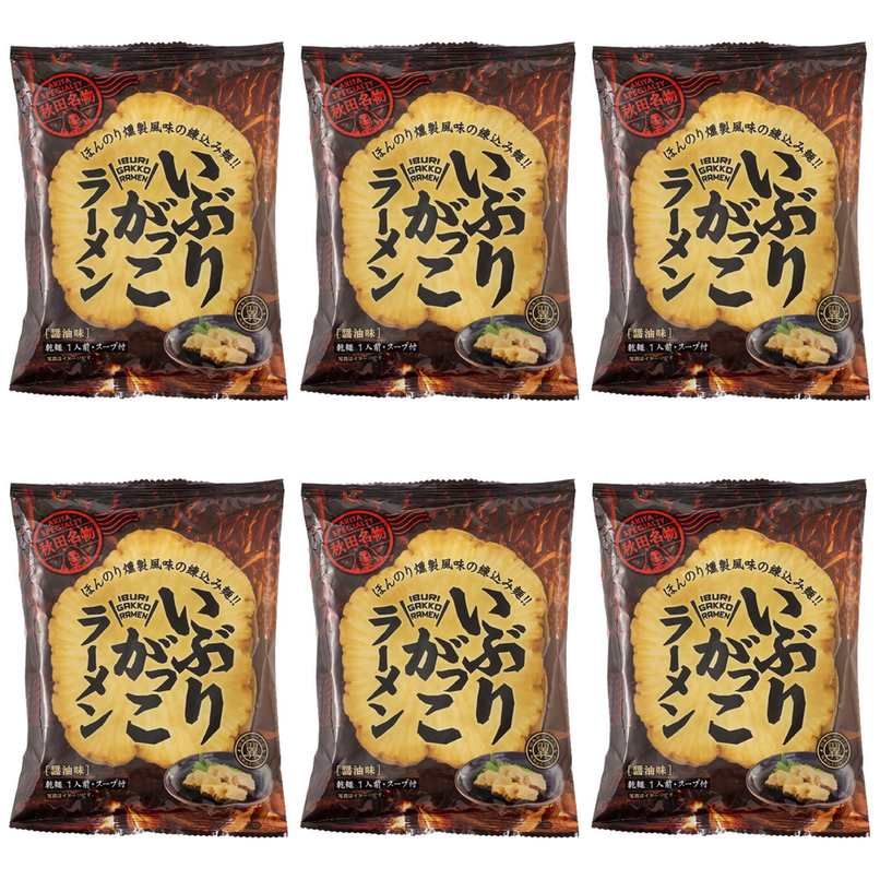 【商品説明】 ツバサ いぶりがっこラーメン 118g の 商品概要 〈スープ〉 スープは鰹、焼きアゴ、煮干しの旨みを効かせた和風醤油味です。 〈めん〉 秋田名物「いぶりがっこ」を練りこんだ燻製風味がほんのり香る低温熟成の細麺 〈おすすめトッピング〉 チャーシュー、メンマ、季節の野菜などがおすすめです。 内容量:118g セット内容:6個 原産地:日本 【商品スペック】 ツバサ いぶりがっこラーメン 118g の商品スペック 味 いぶりがっこ 麺の種類 ノンフライ麺 入数 1人前 他のツバサの食品&飲料・お酒を探す 食品&飲料・お酒 ツバサ）インスタント食品 ツバサ）袋麺 ツバサ）袋麺(ラーメン) ツバサ アレルゲン 卵 大豆 小麦 豚肉 鶏肉 その他 容量:118g 原材料〈めん〉小麦粉(国内製造)、卵白粉末、いぶり大根粉末、食塩、小麦たん白、いぶりがっこパウダー/かんすい、クチナシ色素、〈スープ〉しょうゆ、食塩、かつおだし、砂糖、香味油、チキンエキス、鶏脂、トビウオエキス、でん粉、玉ねぎペースト、かつお節粉末、にぼし粉末/調味料(アミノ酸等)、酒精、増粘剤(キサンタン)、カラメル色素、 アレルギー小麦・卵・大豆・鶏肉・豚肉、 栄養成分製品1食118gあたり、エネルギー336kcal、 たんぱく質13.3g、 脂質3.3g、 炭水化物63.1g、 食塩相当量7.1g メーカー都合により、パッケージや内容が変更となる場合がございます。パッケージ変更を理由とした返品は承っておりません。