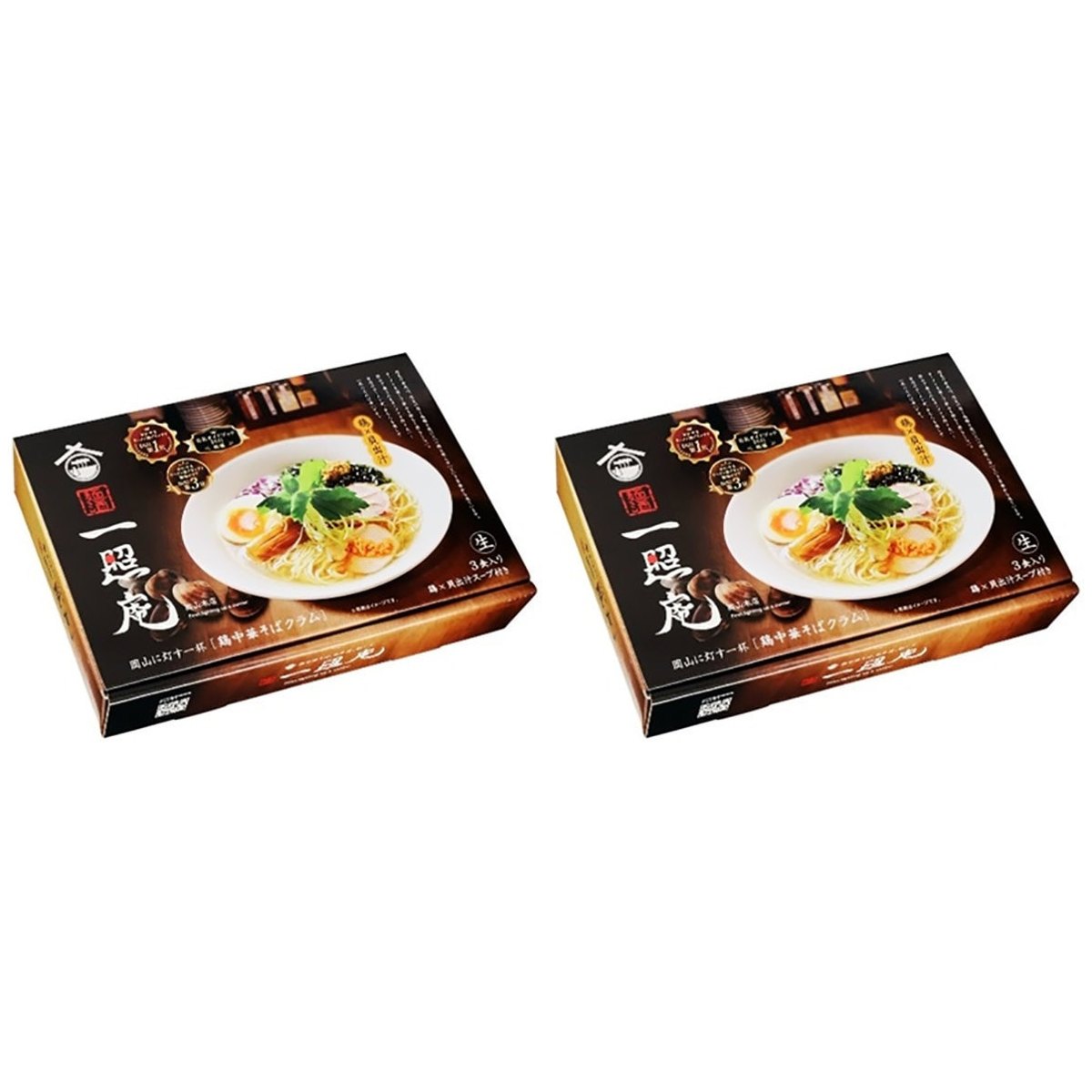 【商品説明】 久保田麺業 岡山ラーメン 麺酒一照庵 3食 の 商品概要 主な特徴 岡山ラーメンに新時代をもたらした(新味潮流)、鶏中華そばクラム。行列が絶えないお店で食べる人を魅了する。今、岡山でもっとも熱いとされるラーメン店、麺酒 一照庵。自慢の鶏スープに、ハマグリ、アサリ、しじみの出汁をブレンド。香味油は芳醇な香りのホタテ油。鶏と貝の濃密な調和に驚きます。麺はなんとも言えない食感のストレート細麺で具材は、チャーシュー、ネギ、メンマ、海苔、煮卵がのります。ラーメン激戦区(岡山)最先端のラーメンで、岡山に灯す一杯。 注意 ※本製品は店主監修のもと、お店の味を再現したものです。 ※画像はイメージで、具材は入っておりません。 内容量:405g(麺:100g×3ヶ、スープ:35g×3ヶ) セット内容:2個 原産地:日本 【商品スペック】 久保田麺業 岡山ラーメン 麺酒一照庵 3食 の商品スペック 味 鶏×貝 麺の種類 ノンフライ麺 入数 3食 他の久保田麺業の食品&飲料・お酒を探す 食品&飲料・お酒 久保田麺業）インスタント食品 久保田麺業）袋麺 久保田麺業）袋麺(ラーメン) 久保田麺業 アレルゲン 大豆 小麦 豚肉 鶏肉 その他 ●内容量:405g(麺:100g×3ヶ、スープ:35g×3ヶ) ●名称:生ラーメン ●食物アレルギー:小麦・大豆・鶏肉・豚肉 ●原材料:麺(小麦粉(国内製造)、還元水飴、食塩/酒精、かんすい、加工澱粉、(一部に小麦を含む))、スープ(チキンエキス(国内製造)、食塩、油脂加工品、砂糖、しょうゆ、ムール貝エキス、魚醤/酒精、調味料(アミノ酸等)、カラメル色素、酸味料、甘味料(カンゾウ)、香料、(一部に小麦・大豆・鶏肉・豚肉を含む)) ●保存方法:直射日光・高温多湿を避けて保存してください。 ●型番:PB-182 メーカー都合により、パッケージや内容が変更となる場合がございます。パッケージ変更を理由とした返品は承っておりません。