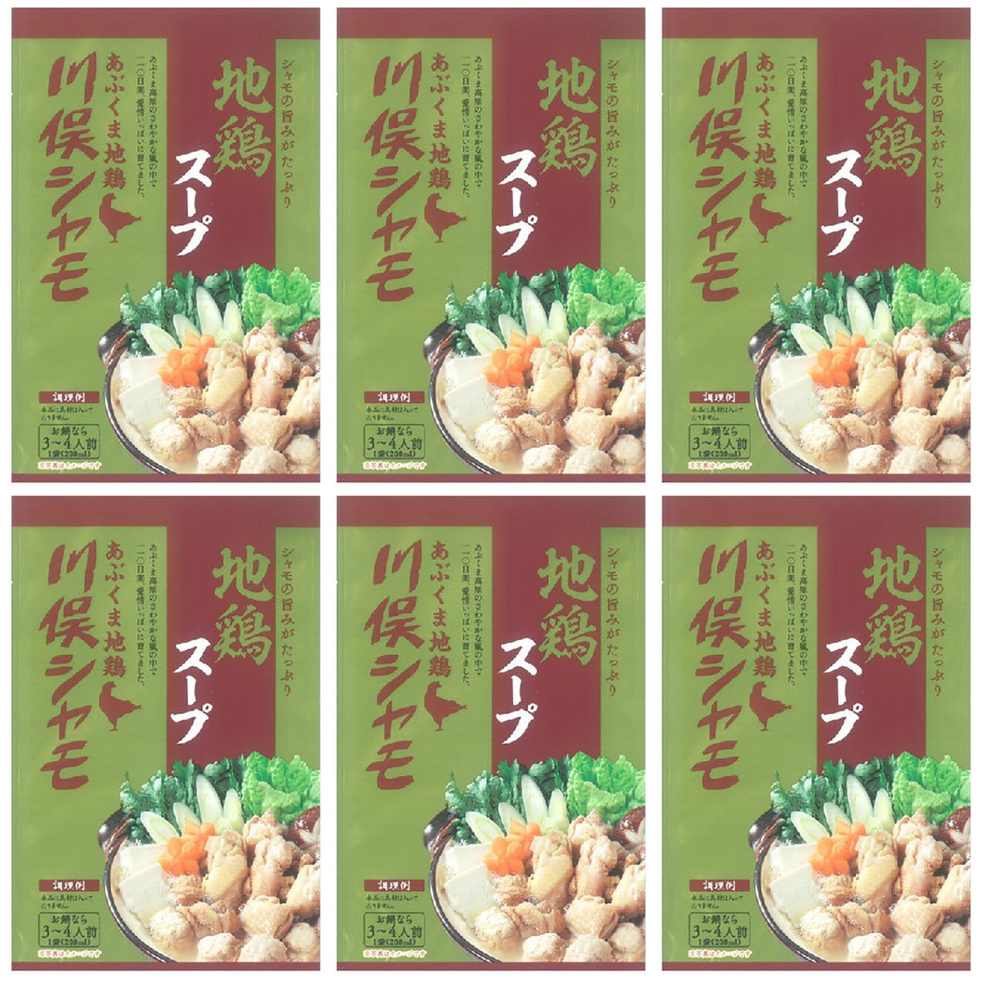 【商品説明】 川俣町農業振興公社 川俣シャモ 地鶏スープ 3~4人前 の 商品概要 愛情いっぱいに育てたシャモ あぶくま高原のさわやかな風の中で110日間、愛情いっぱいに育てました。 幅広く活躍 寄せ鍋・水炊きといった鍋料理や、うどん・おでんのベースなど。 濃縮タイプ 2~3倍に薄めてお使いください。 内容量:200ml セット内容:6個 原産地:日本 【商品スペック】 川俣町農業振興公社 川俣シャモ 地鶏スープ 3~4人前 の商品スペック 味 地鶏 分量 3~4人前 アレルゲン 小麦 大豆 鶏肉 他の川俣町農業振興公社の食品&飲料・お酒を探す 食品&飲料・お酒 川俣町農業振興公社）インスタント食品 川俣町農業振興公社）スープ・味噌汁 川俣町農業振興公社）箱・袋スープ 川俣町農業振興公社 栄養成分表示 12kcal ※エネルギー(1袋200mlあたり) 2.0g ※たんぱく質 0.2g ※脂質 0.6g ※炭水化物 4.6g ※食塩相当量 その他 ●内容量:200ml ●本品に使用しているアレルギー物質:小麦・大豆・鶏肉・乳 ●鶏骨・鶏肉の煮汁(鶏骨(福島県産)、鶏肉、ネギ)、食塩、砂糖、醤油、みりん、和風だしの素(昆布エキス粉末、昆布粉末、でん粉、米油)/調味料(アミノ酸等)、(一部に小麦・大豆・鶏肉を含む) ●産地:日本 ●保存方法:直射日光を避け、常温保存して下さい。 ●栄養成分表示(1袋200mlあたり):エネルギー12kcal、たんぱく質2.0g、脂質0.2g、炭水化物0.6g、食塩相当量4.6g メーカー都合により、パッケージや内容が変更となる場合がございます。パッケージ変更を理由とした返品は承っておりません。