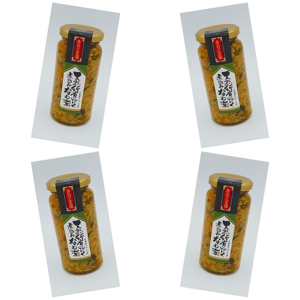 北海道名販 きのこ王国 天然行者にんにく煮込みなめ茸 160g × 4【Y倉庫】