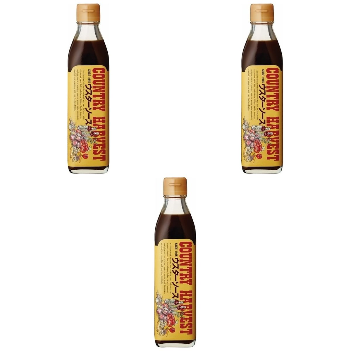 高橋ソース カントリーハーヴェスト ウスターソース 300ml × 3【Y倉庫】
