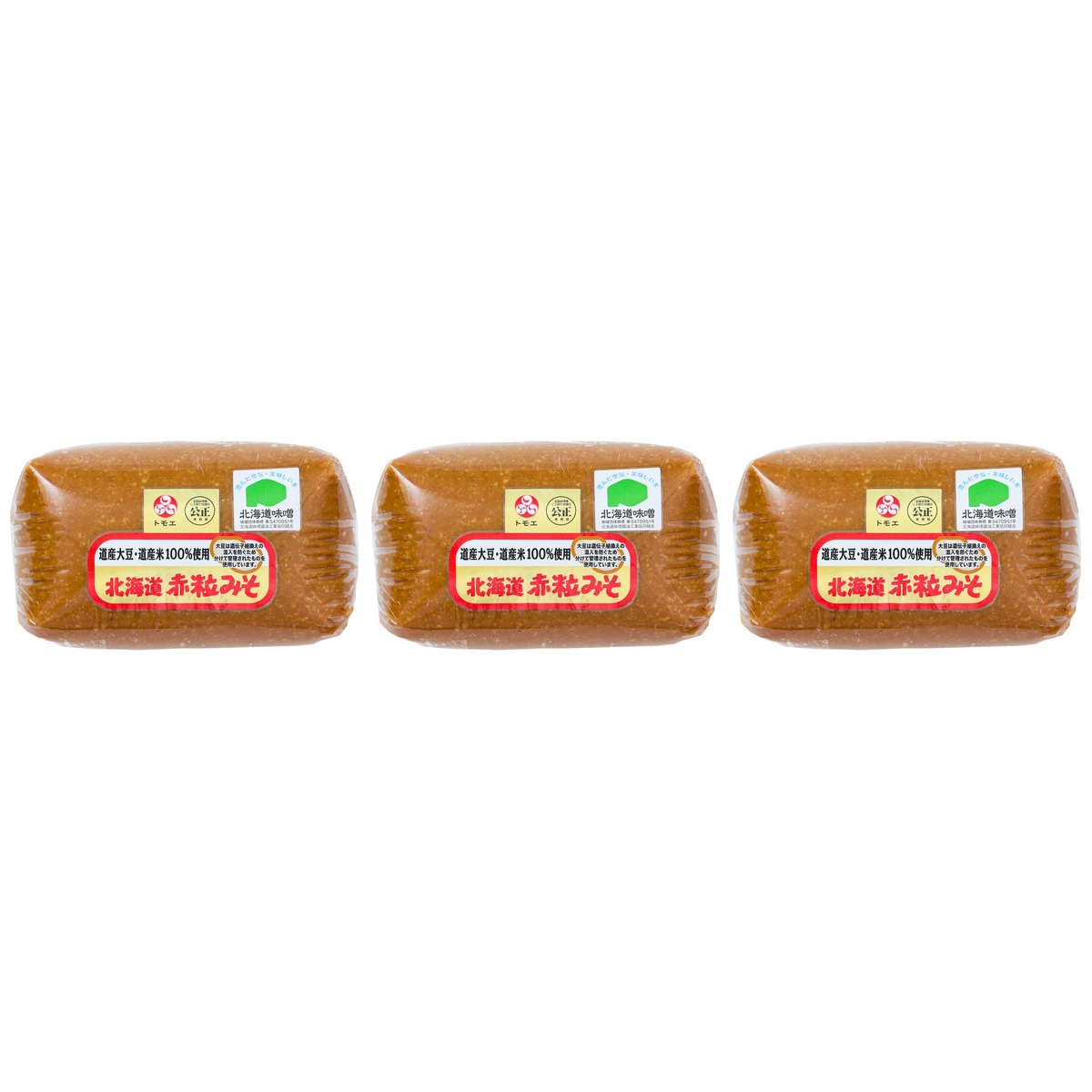 【商品説明】 福山醸造 トモエ 北海道赤つぶ 1kg の 商品概要 北海道産大豆と北海道産米を使用したみそです。コクのある、深い味わいとなっています。寒暖の差が大きな大雪の麓で、大切に醸造。仕込み水はすべて大雪山系の天然伏流水をたっぷりと使用。俵状・ピローパッケージが人気の、北海道で広く愛されている粒みそです。北海道産の米と大豆を用い、米8.5・大豆10の割合で仕上げた、深いコクのある味わいと風味が特徴です。 内容量:1kg セット内容:3個 原産地:日本 【商品スペック】 福山醸造 トモエ 北海道赤つぶ 1kg の商品スペック その他 ●米みそ ●原材料:大豆(北海道産)、米(北海道産)、食塩/酒精 ●容量:1kg 他の福山醸造の食品&飲料・お酒を探す 食品&飲料・お酒 福山醸造 トモエ）調味料・油・スパイス 福山醸造 トモエ）味噌 福山醸造 トモエ メーカー都合により、パッケージや内容が変更となる場合がございます。パッケージ変更を理由とした返品は承っておりません。